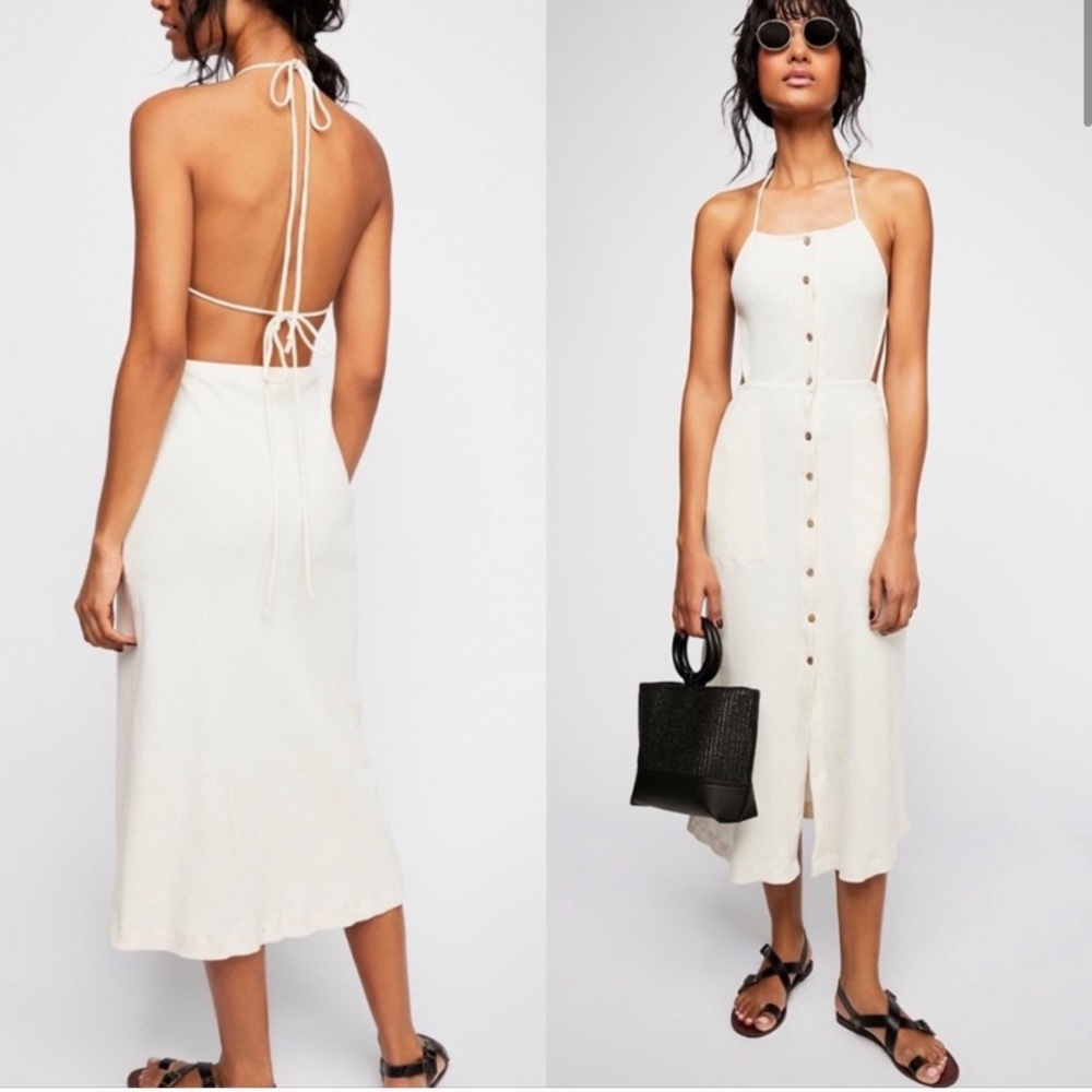 Free People Beach Margaret Ribbed Midi Dress